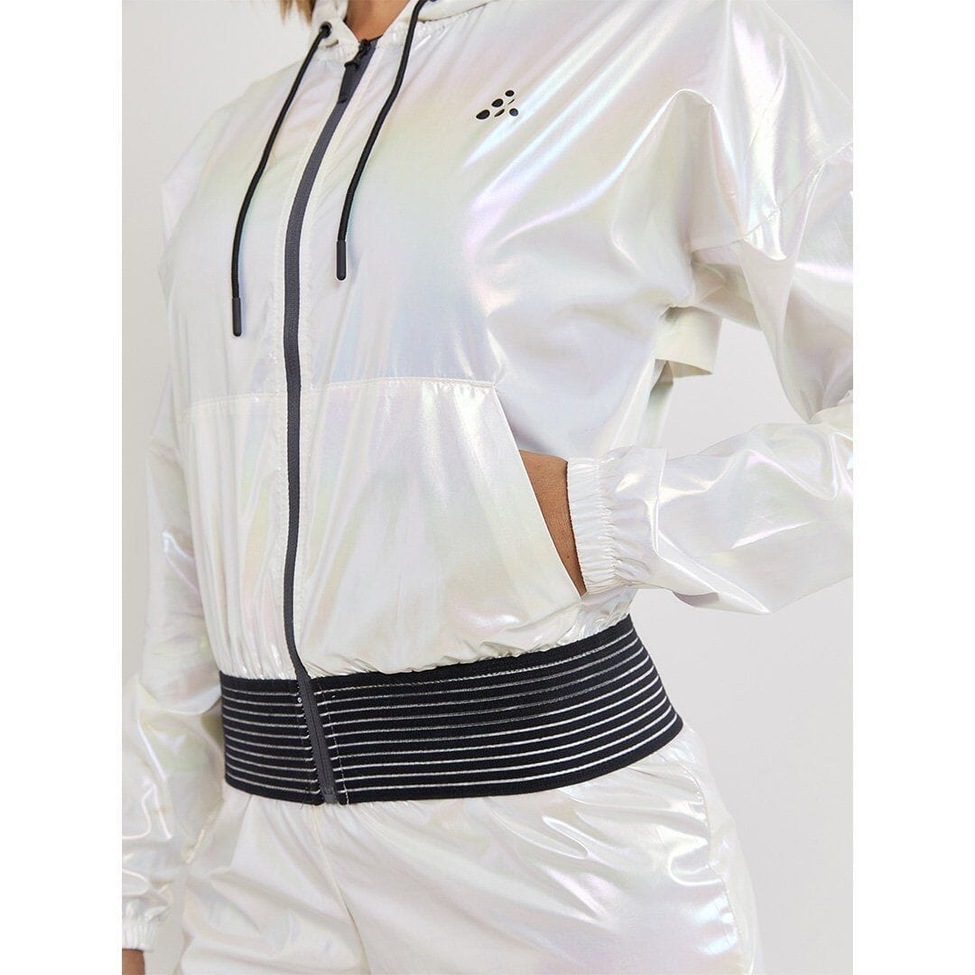 WOMEN'S UNTMD SHINY HOOD TRAINING JACKET - SILVER Craft Sportswear NA