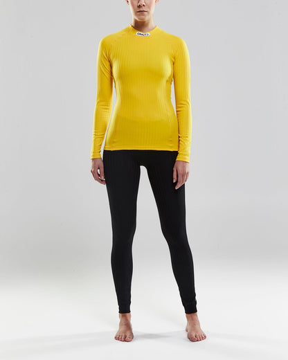 WOMEN'S CRAFT PROGRESS BASELAYER CN - SWEDEN YELLOW/BLACK Craft Sportswear NA