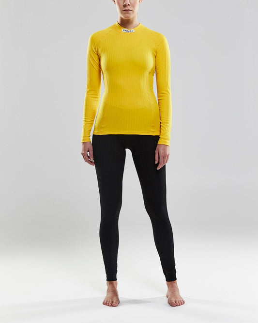 WOMEN'S CRAFT PROGRESS BASELAYER CN - SWEDEN YELLOW/BLACK Craft Sportswear NA