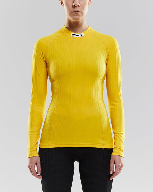 WOMEN'S CRAFT PROGRESS BASELAYER CN - SWEDEN YELLOW/BLACK Craft Sportswear NA