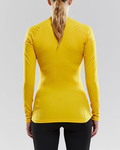 WOMEN'S CRAFT PROGRESS BASELAYER CN - SWEDEN YELLOW/BLACK Craft Sportswear NA