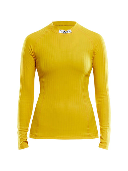 WOMEN'S CRAFT PROGRESS BASELAYER CN - SWEDEN YELLOW/BLACK Craft Sportswear NA