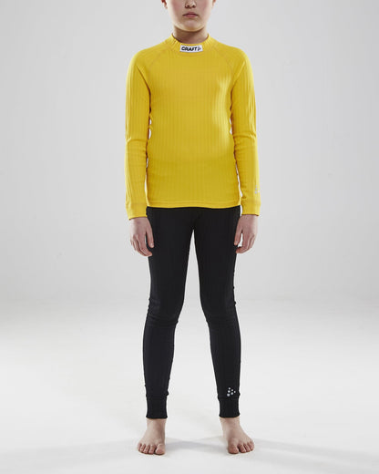Junior Progress Baselayer CN LS - Sweden Yellow/Black Craft Sportswear NA
