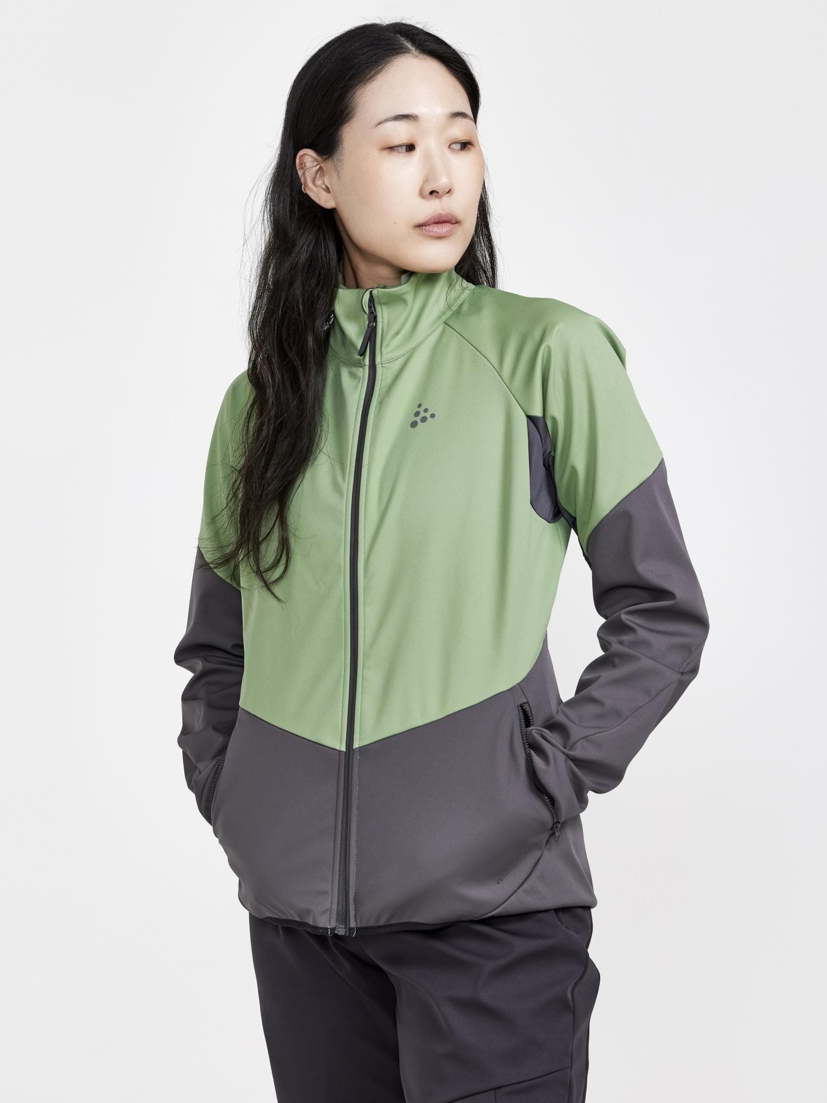 WOMEN'S GLIDE JACKET - JADE-GRANITE Craft Sportswear NA