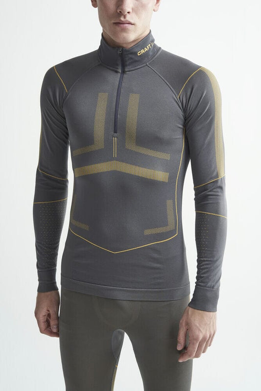 Men's Active Intensity 1/4 Zip Baselayer - Granite/Amber Men's Baselayer Craft Sportswear NA