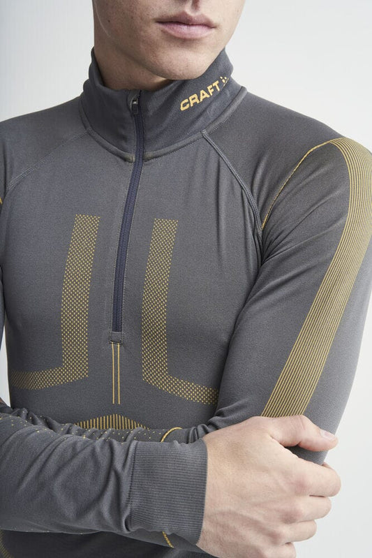 Men's Active Intensity 1/4 Zip Baselayer - Granite/Amber Men's Baselayer Craft Sportswear NA