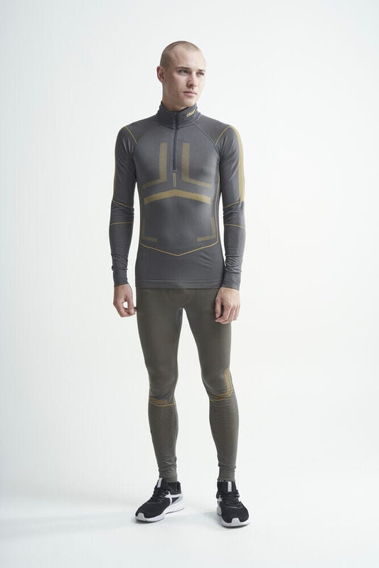 Men's Active Intensity 1/4 Zip Baselayer - Granite/Amber Men's Baselayer Craft Sportswear NA