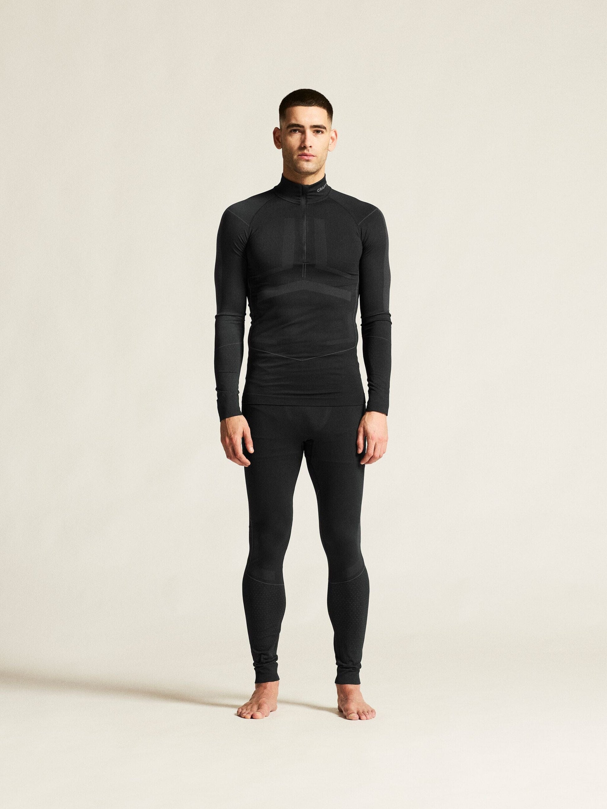 Men's Active Intensity 1/4 Zip Baselayer - Black/Asphalt Men's Baselayer Craft Sportswear NA