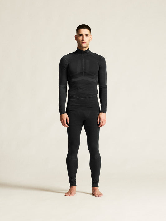 Men's Active Intensity 1/4 Zip Baselayer - Black/Asphalt Men's Baselayer Craft Sportswear NA