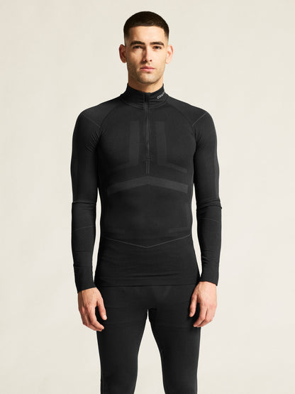 Men's Active Intensity 1/4 Zip Baselayer - Black/Asphalt Men's Baselayer Craft Sportswear NA