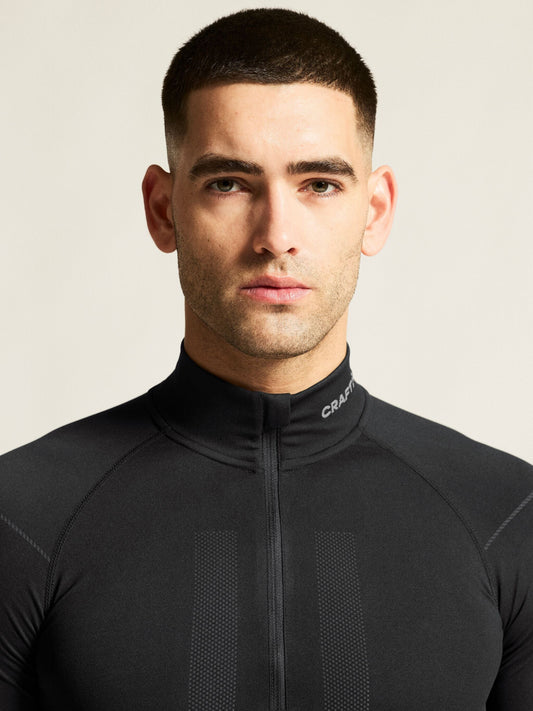 Men's Active Intensity 1/4 Zip Baselayer - Black/Asphalt Men's Baselayer Craft Sportswear NA