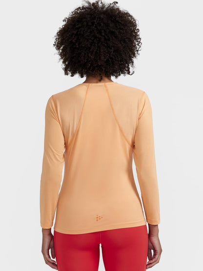 WOMEN'S ADV ESSENCE LONG SLEEVE TRAINING TEE - PEACH Craft Sportswear NA