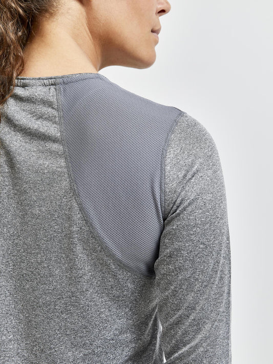 WOMEN'S ADV ESSENCE LONG SLEEVE TRAINING TEE - Dk Grey Melange Craft Sportswear NA
