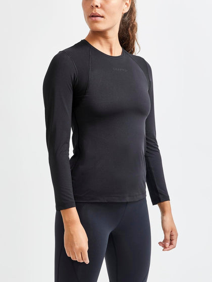 WOMEN'S ADV ESSENCE LONG SLEEVE TRAINING TEE - Black – Craft