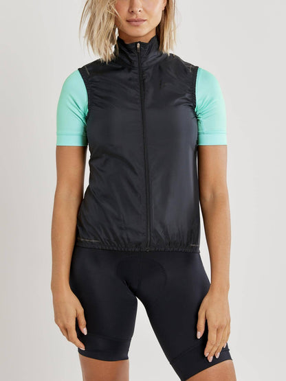 WOMEN'S ESSENCE LIGHT WIND CYCLING VEST - Black Craft Sportswear NA