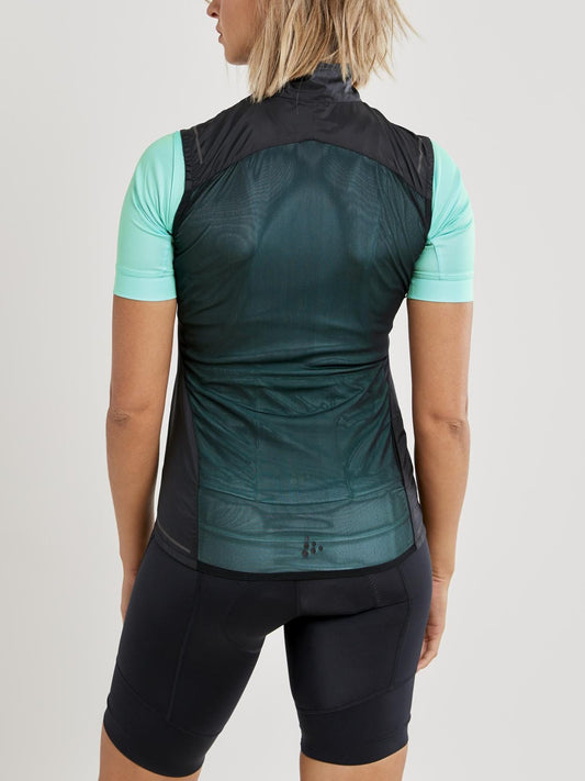 WOMEN'S ESSENCE LIGHT WIND CYCLING VEST - Black Craft Sportswear NA
