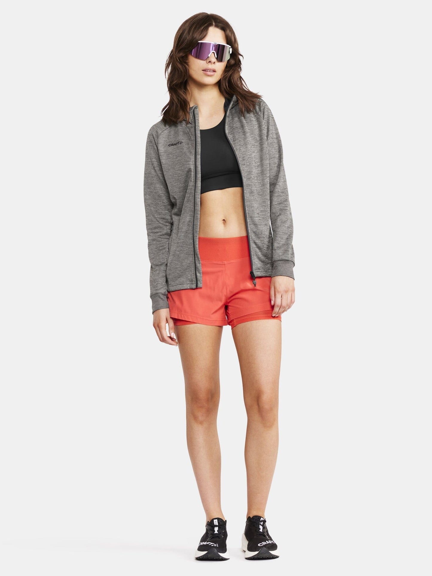 Women's ADV Full-Zip Hood - Dk Grey Melange Craft Sportswear NA