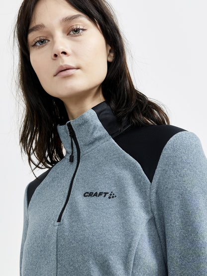 WOMEN'S CORE EDGE THERMAL MIDLAYER - TROOPER-BLACK Craft Sportswear NA