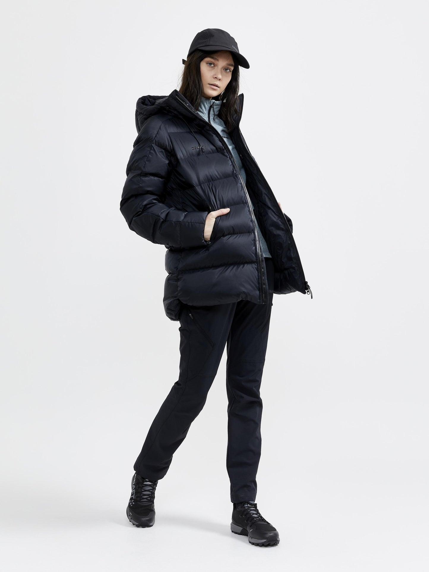 WOMEN'S CORE EDGE THERMAL MIDLAYER - TROOPER-BLACK Craft Sportswear NA