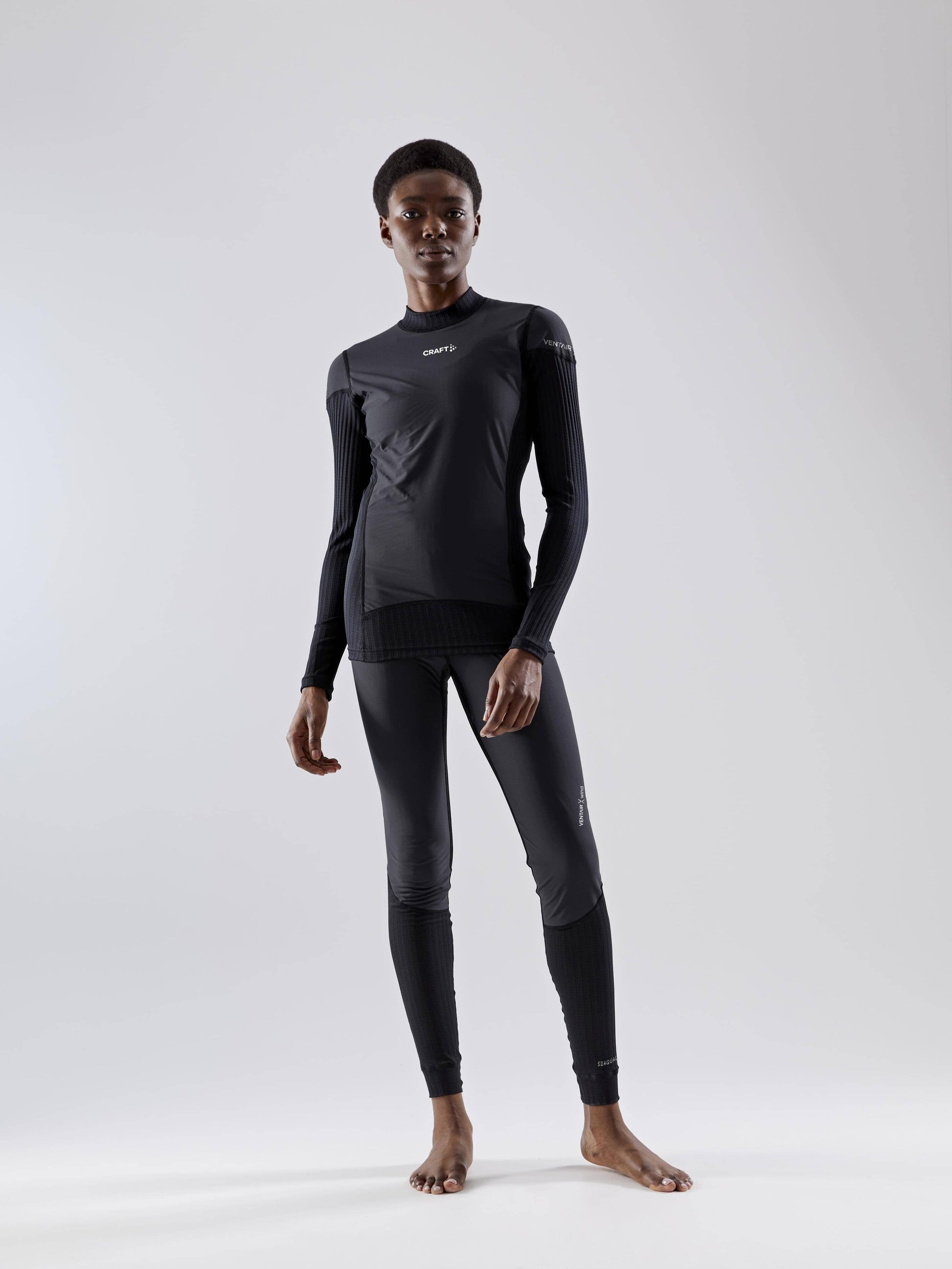 WOMEN'S ACTIVE EXTREME X WIND BASELAYER - Black/Granite Craft Sportswear NA