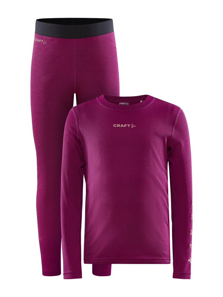 KIDS CORE WARM BASELAYER SET - ROXO-CORAL Craft Sportswear NA