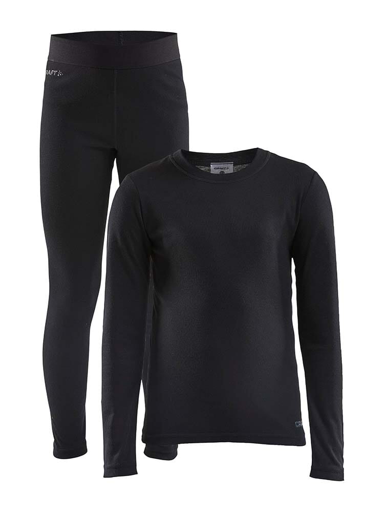 KIDS CORE WARM BASELAYER SET - Black Craft Sportswear NA