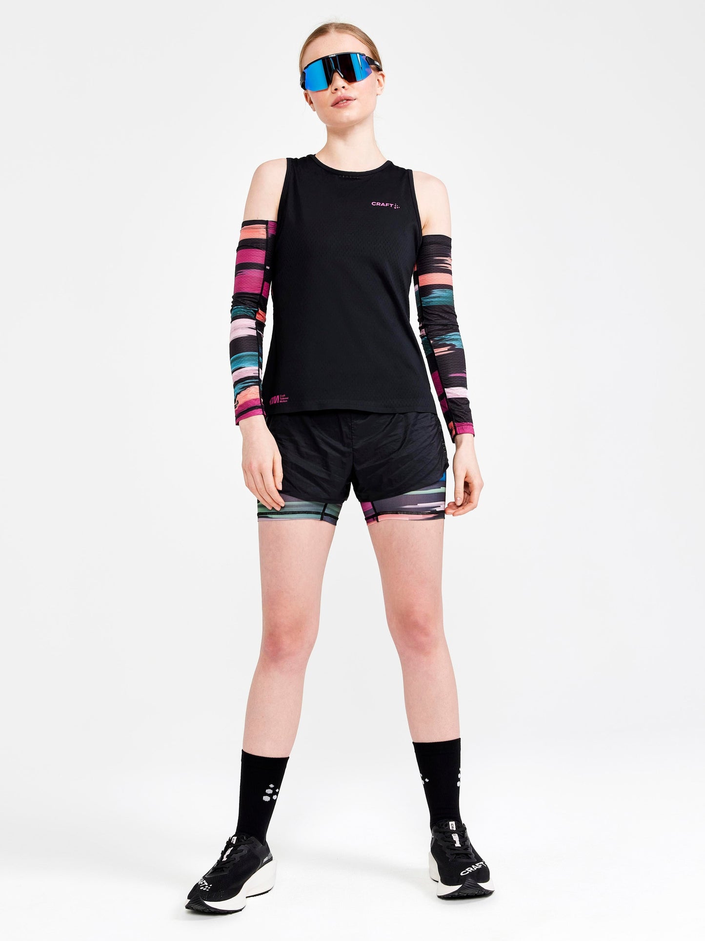 WOMEN'S CTM DISTANCE 2IN1 RUNNING SHORTS - MULTI-ROXO Craft Sportswear NA