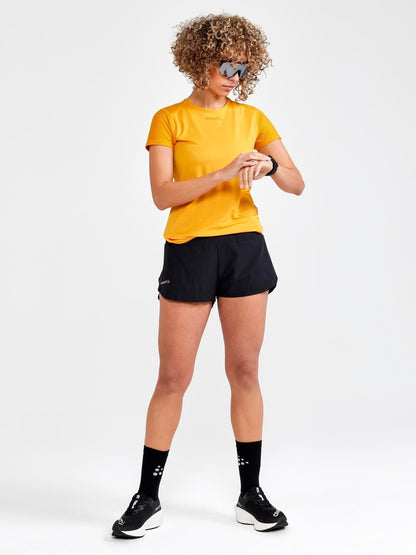 WOMEN'S PRO HYPERVENT RUNNING SPLIT SHORTS - BLACK-ROXO Craft Sportswear NA