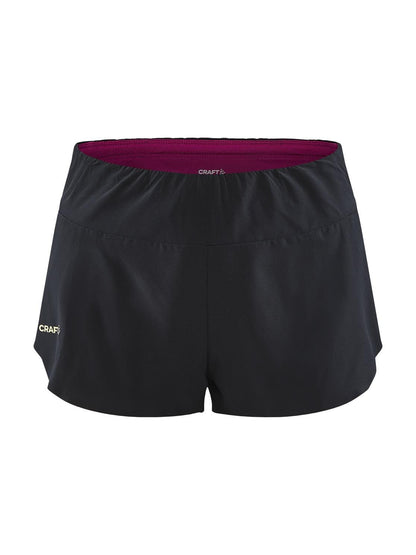 WOMEN'S PRO HYPERVENT RUNNING SPLIT SHORTS - BLACK-ROXO Craft Sportswear NA