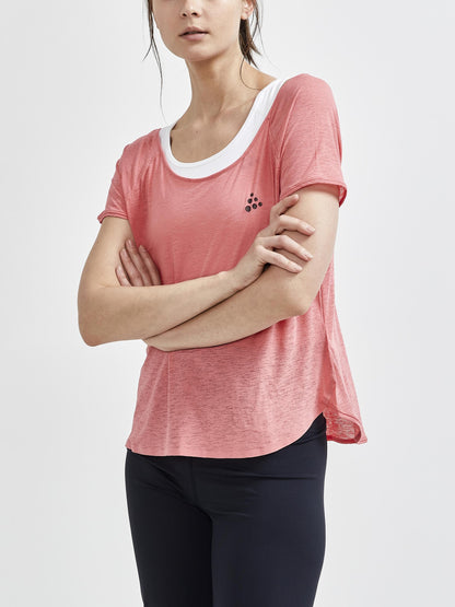Women's CORE Charge Cross Back Tee - CORAL Craft Sportswear NA