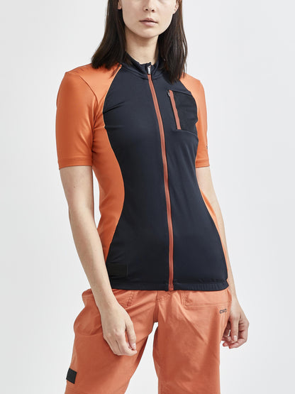 WOMEN'S ADV OFFROAD JERSEY - BLACK/TERRACOT Craft Sportswear NA
