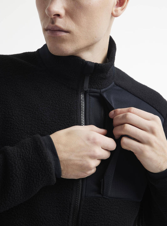 MEN'S ADV EXPLORE PILE FLEECE JACKET - Black Craft Sportswear NA