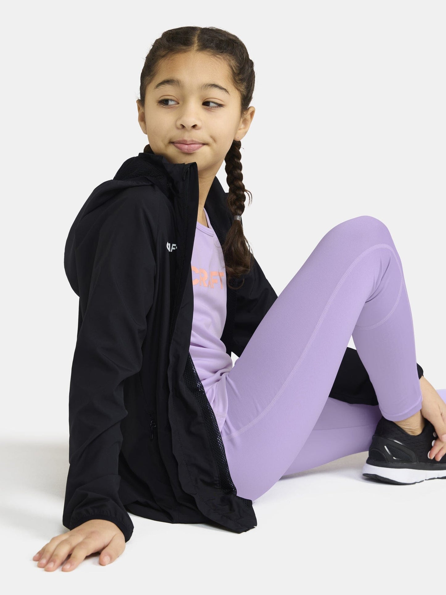 Junior's Squad Wind Jacket - Black Kids Craft Sportswear NA