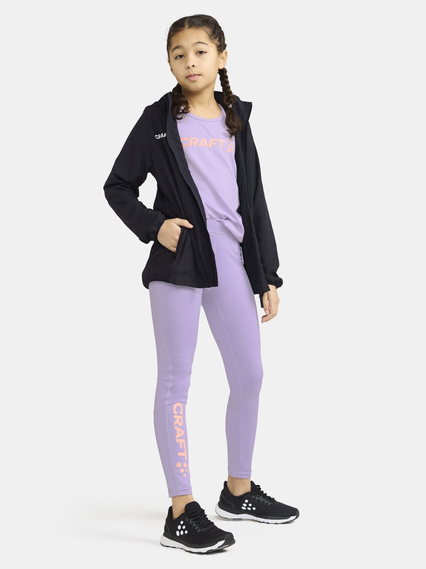 Junior's Squad Wind Jacket - Black Kids Craft Sportswear NA