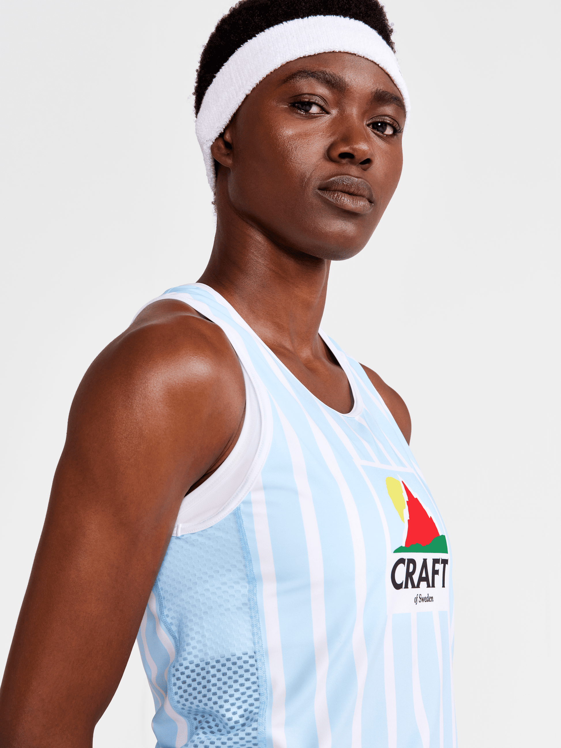 Women's Retro Elite Custom Singlet - AQUA/WHITE Craft Sportswear NA