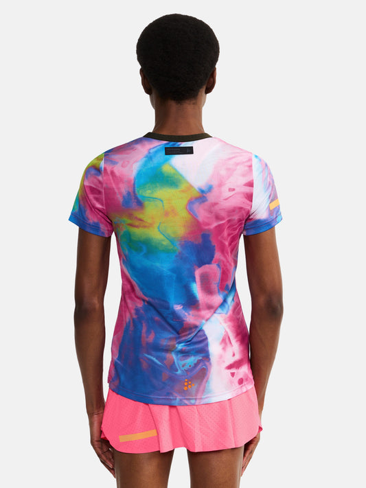 Women's PRO Hypervent Jaquard Running Tee - FUCHSIA/MULTI Craft Sportswear NA