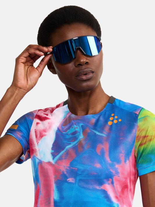 Women's PRO Hypervent Jaquard Running Tee - FUCHSIA/MULTI Craft Sportswear NA