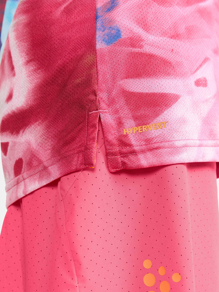 Women's PRO Hypervent Jaquard Running Tee - FUCHSIA/MULTI Craft Sportswear NA