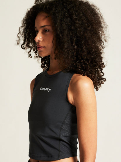 Women's Rush 2.0 Crop Singlet - Black Craft Sportswear NA
