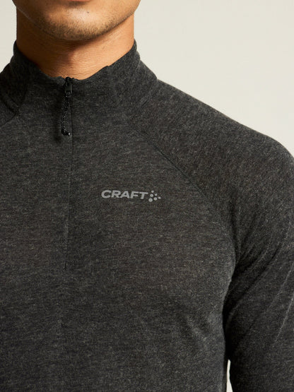 Men's ADV SubZ Wool Long-Sleeve Tee 3 - Black Melange Craft Sportswear NA