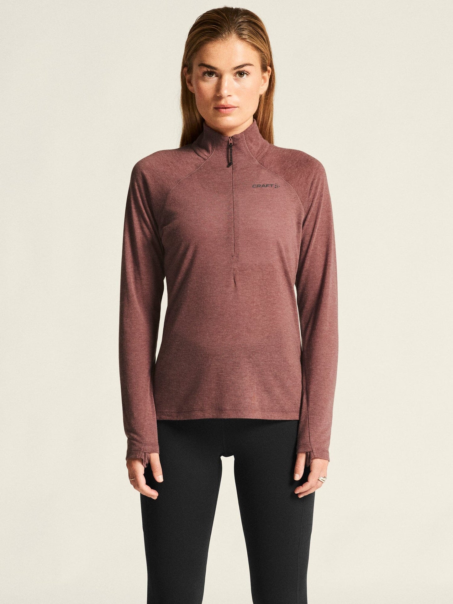 Women's ADV SubZ Wool Long Sleeve Tee 3 - Rose Brown/Melange Craft Sportswear NA