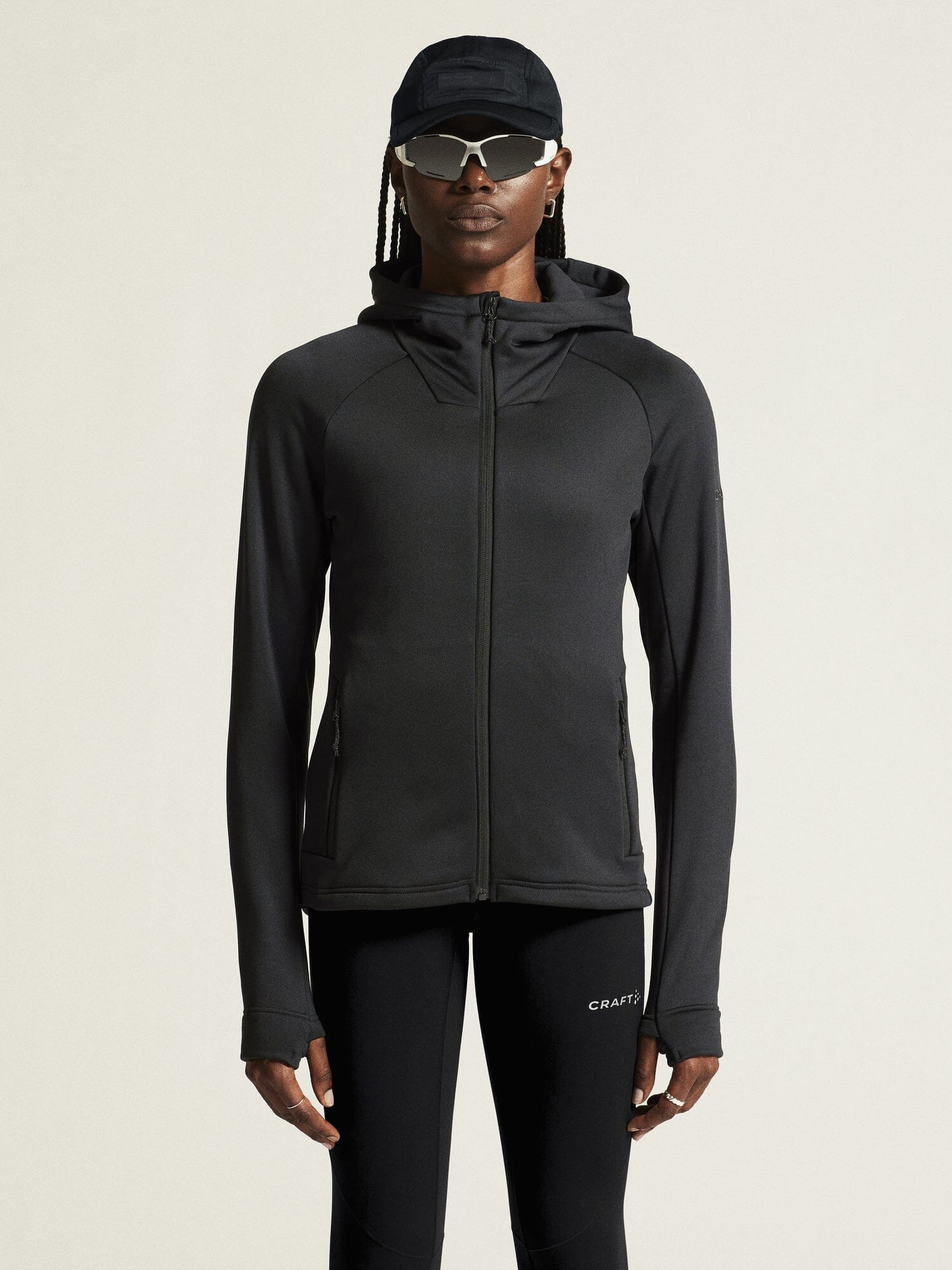 Women's ADV Explore Power Fleece Hood Jacket - Black Craft Sportswear NA