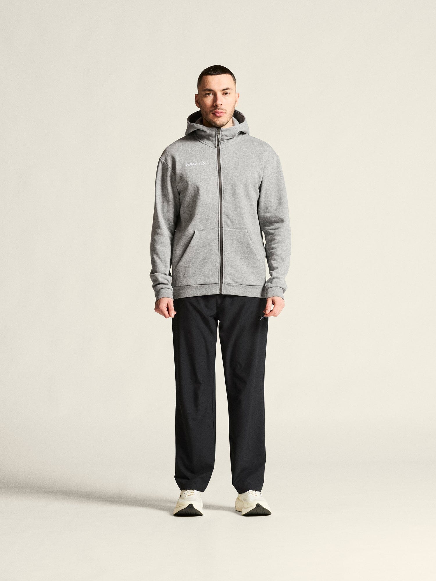 Men's Community 2.0 Logo FZ Hoodie - Grey Melange Craft Sportswear NA