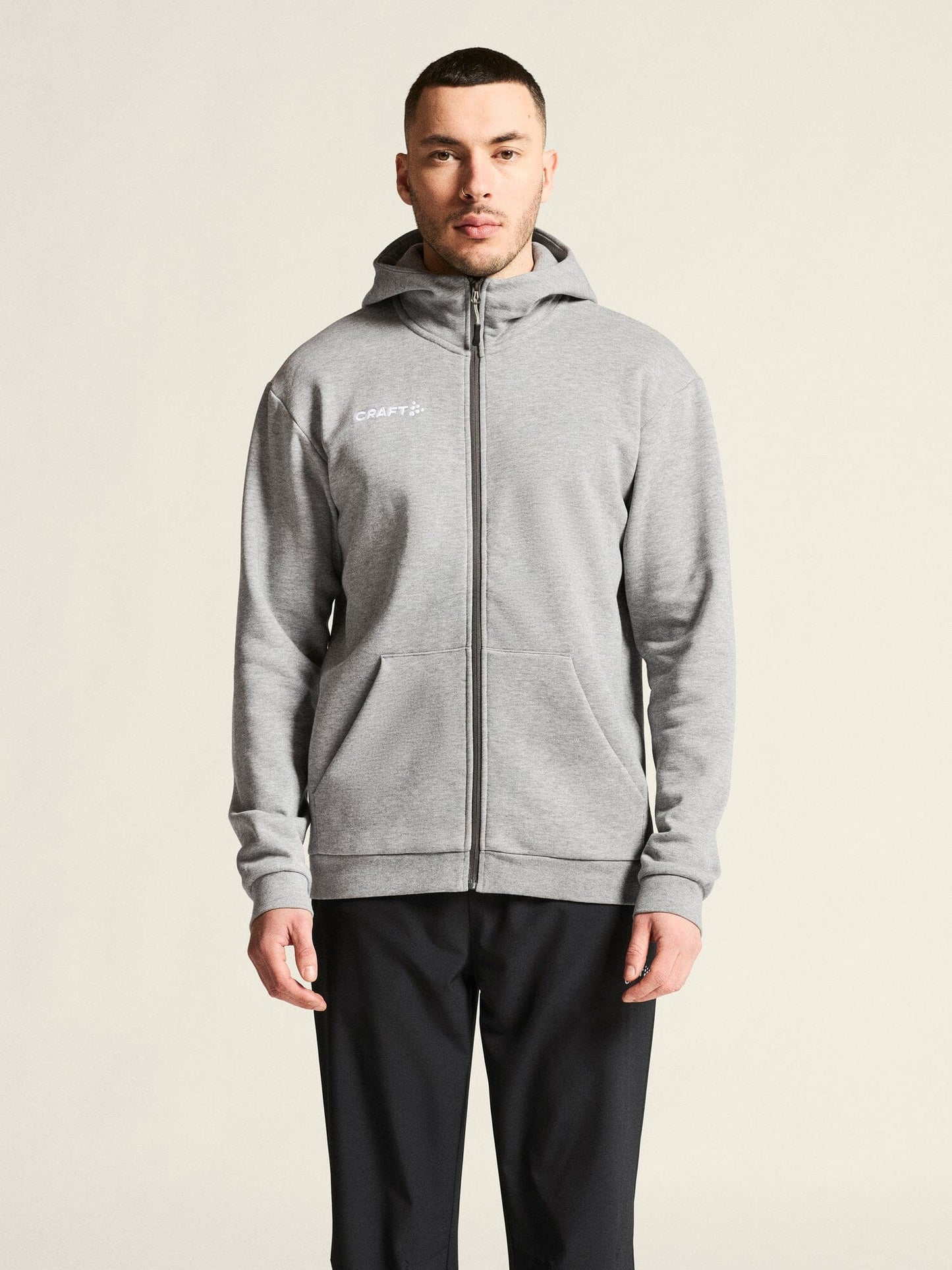 Men's Community 2.0 Logo FZ Hoodie - Grey Melange Craft Sportswear NA