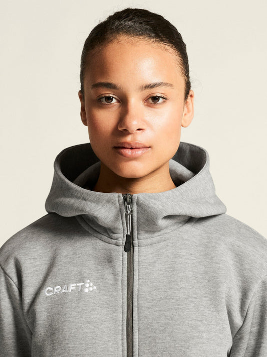 Women's Community 2.0 Logo FZ Hoodie - Grey Melange Women's Midlayers and Hoodies Craft Sportswear NA