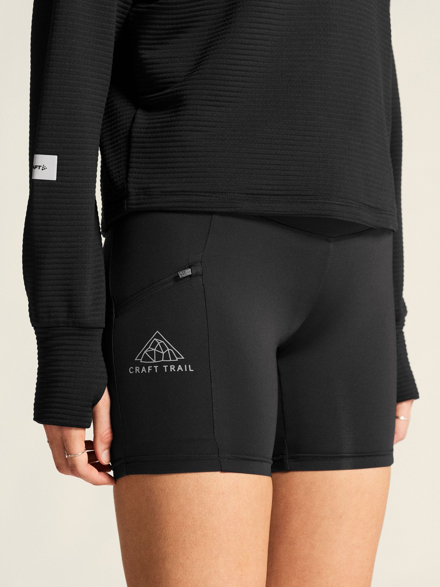 Women's Pro Trail Short Tights 2 - Black Women's Pants and Tights Craft Sportswear NA
