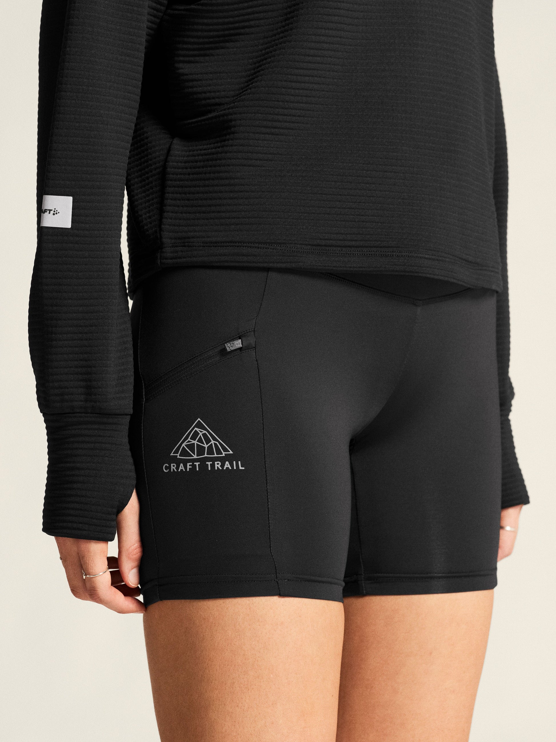 Women's Pro Trail Short Tights 2 - Black Women's Pants and Tights Craft Sportswear NA