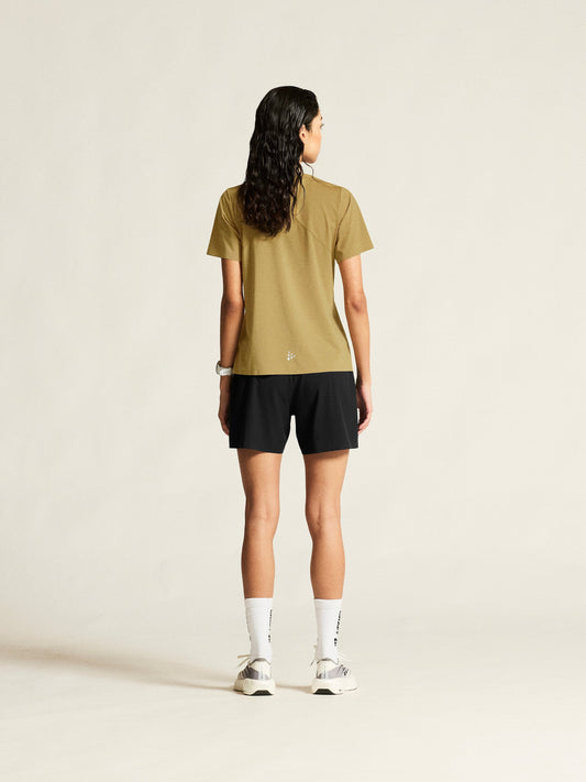 Women's Pro Trail Short Sleeve Tee 2 - Khaki Women's Tops, T's, and Tanks Craft Sportswear NA
