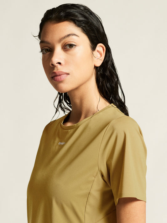 Women's Pro Trail Short Sleeve Tee 2 - Khaki Women's Tops, T's, and Tanks Craft Sportswear NA