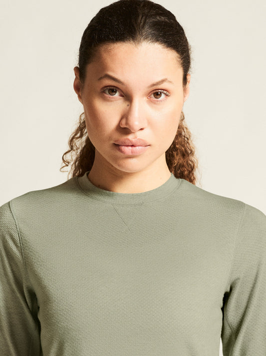 Women's Thermal Mesh CN - Pigeon Melange